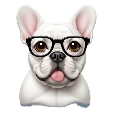 French bulldog with glasses sticker