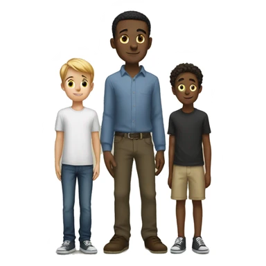 Tall boy standing next to a short boy  sticker