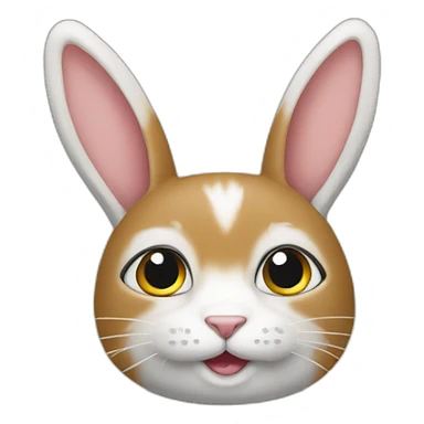 Chat sur lapin sticker