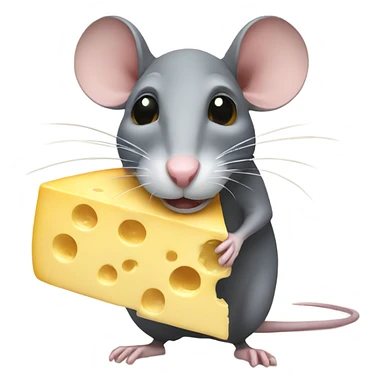 Rat eating cheese sticker