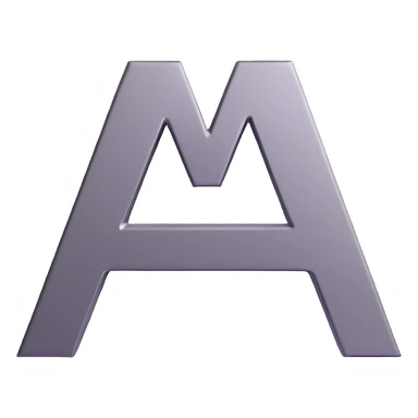 shiny 3D letter A with metallic texture sticker