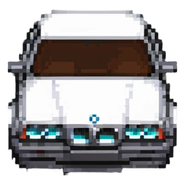BMW car with kidney grille in Minecraft style sticker