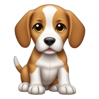 Puppy beagle with bone sticker