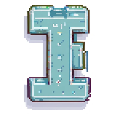number 7, pixel art style, outlined sticker