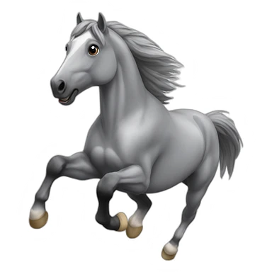 Jumping gray horse sticker