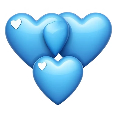Three blue hearts sticker