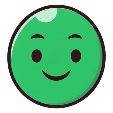 Elegant, refined Maya-inspired smiling face emoji, simple clean lines, geometric but beautiful, dark green on white sticker