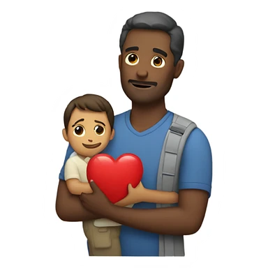 Father holds his heart in his arm sticker