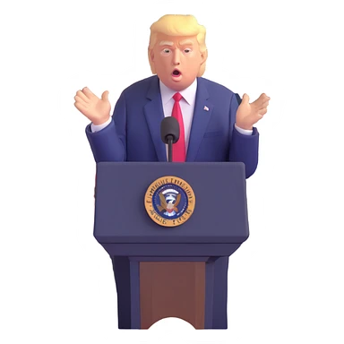 Donald Trump speaking at a rally sticker