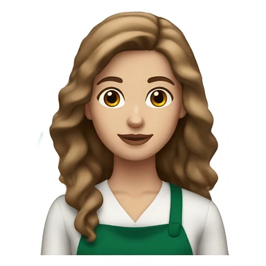 white female starbucks barista with brown hair sticker