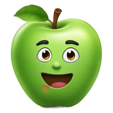green apple that says brat on it sticker