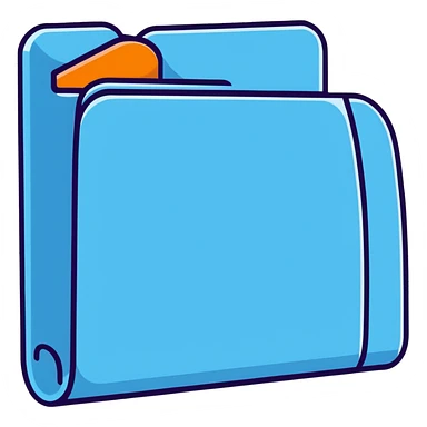 exact default Mac OS folder icon with the classic tab design in light pastel blue color sticker