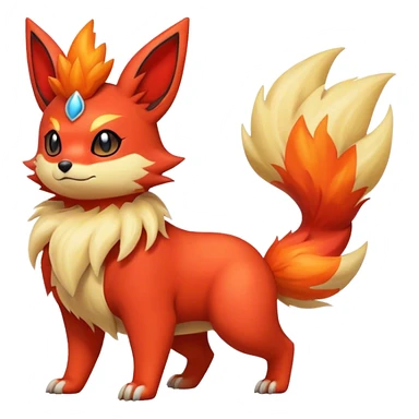 Quilava-Litten-Flareon-fantasy-animal-creature-hybrid full body sticker