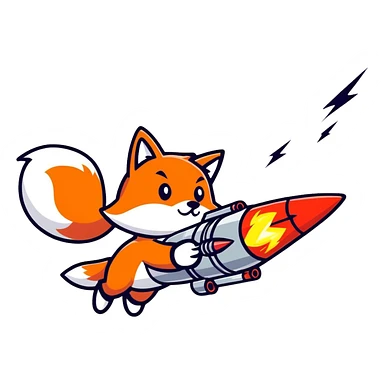 Evil Fox fire a rocket sticker