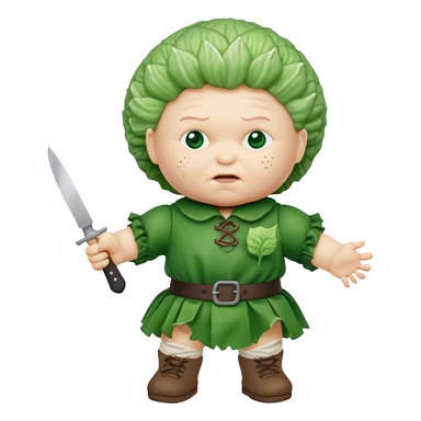 Evil cabbage patch doll with knife  sticker