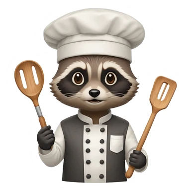 chef black raccoon sticker