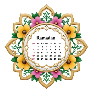 Ramadan calendar floral  sticker
