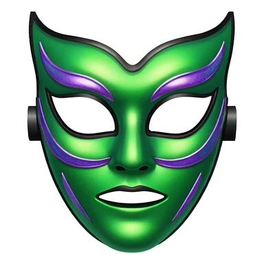 glitter green toxic mask sticker