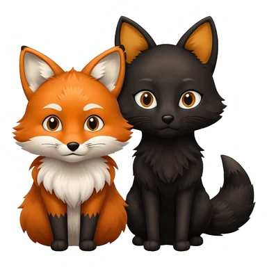 Fox x Black Cat sticker
