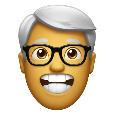 buckteeth with glasses sticker