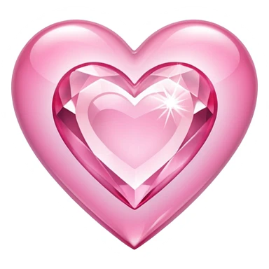 diamond heart with one mini pink heart inside of it  sticker