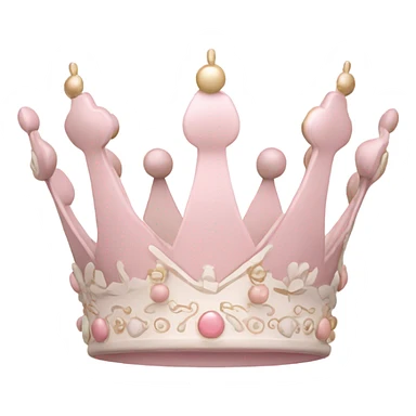 White and pastel pink crown sticker