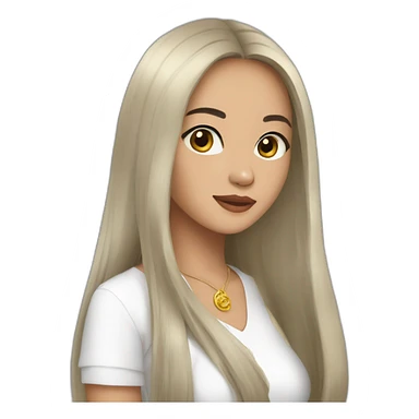 lintang kusuma asmara in black long hair sticker