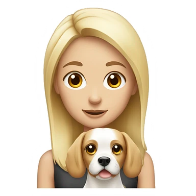 Blonde girl with spaniel sticker