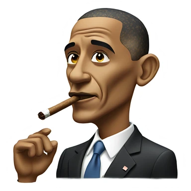 Obama smoking a cigar  sticker
