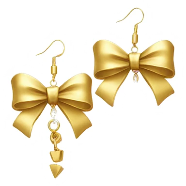 dangly gold bow earrings sticker
