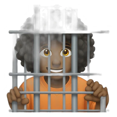 Afro behind bars sticker