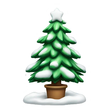 Christmas tree with snow on it  sticker