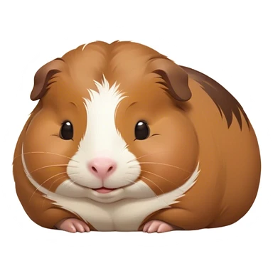 Meme-Worthy Cute Sleeping Brown Guinea Pig Portrait Emoji, Head resting peacefully with a contented smile, showcasing a delightfully chubby build and a luxuriously soft brown coat, eyes shut in a serene, cozy nap, Simplified yet hilariously adorable features, highly detailed, glowing with a soft, drowsy light, high shine, relaxed and utterly lovable, stylized with an air of playful laziness, bright and heartwarming, soft glowing outline, capturing the essence of a comically sleepy guinea pig, so meme-worthy it feels like it could instantly become the next viral sensation of adorable slumber! sticker