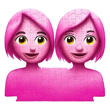 two pink puzzles sticker