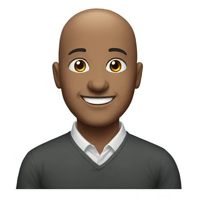 bald man smiling portrait sticker