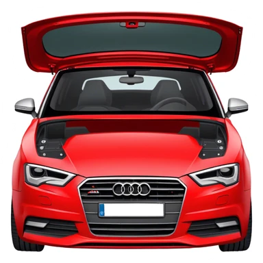 Red Audi A3 2014 no back doors sticker