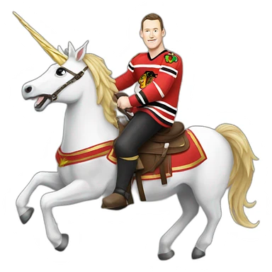 Jonathan Toews riding a unicorn sticker