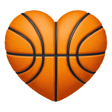 Basketball heart sticker