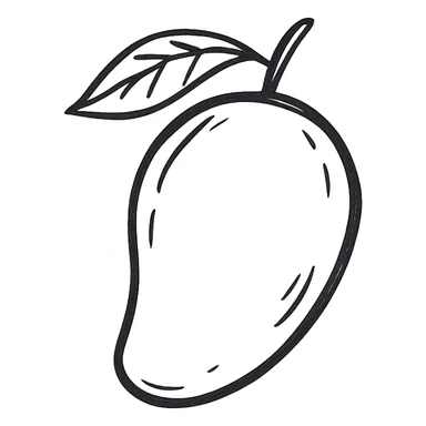 a hand drawn mango with no fill sticker