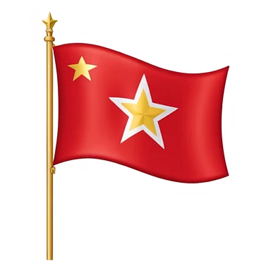 Bandeira do Pará em cor vermelho e uma listra banca na vertical e uma estrela dourada no centro sticker