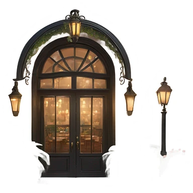 Romantic fancy restaurant exterior sticker