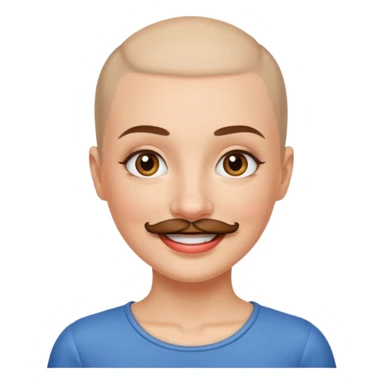 WOMEN BALD AND MUSTACHE sticker