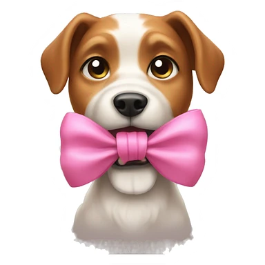dog barking with pink bow sticker