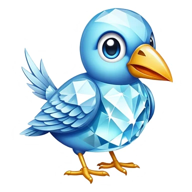 Diamond bird with a diamond as beak sticker