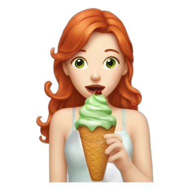 greeneyed redhead licking icecream sticker