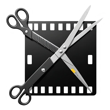 film strip with scissors cutting it sticker