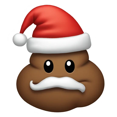 poop with santa hat sticker