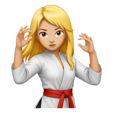 sexy girl with long yellow hair, kung fu sticker