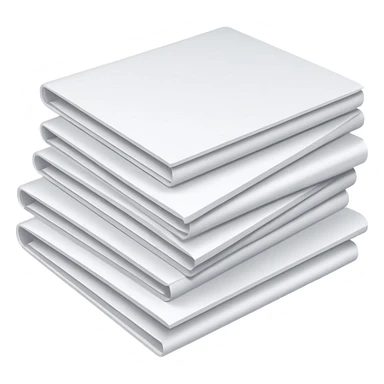 three white papers with text sticker