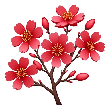 Red sakura sticker